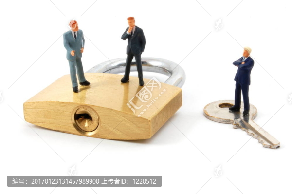 安全掛鎖的生意人