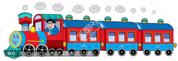 帶有機車和貨車的蒸汽機車