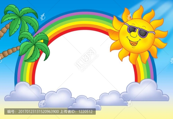 與太陽和彩虹的框架