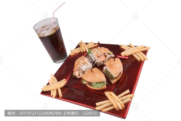 美味漢堡包和炸薯?xiàng)l