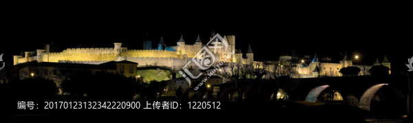 卡爾卡松的夜晚；朗格多克魯西榮（法國(guó)）