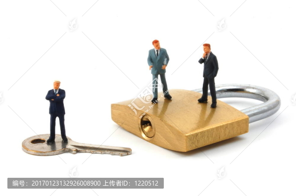 安全掛鎖的生意人