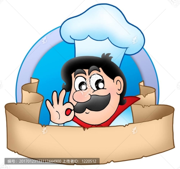 卡通廚師標志與旗幟