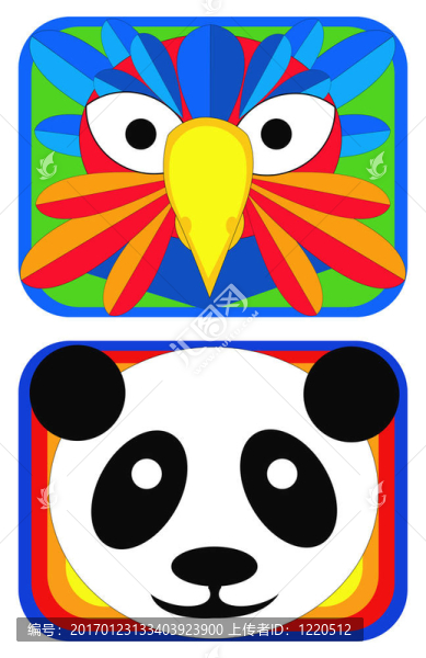 鳥(niǎo)類(lèi)和熊貓面具