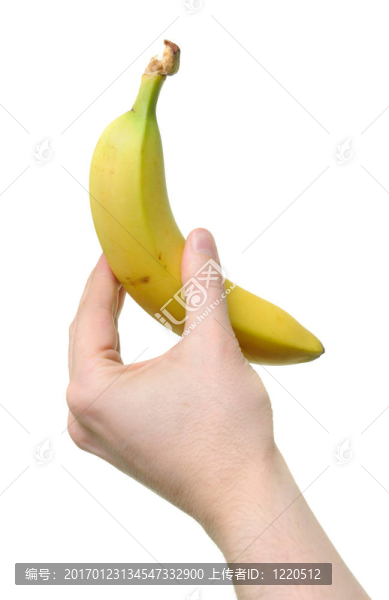 手拿著香蕉
