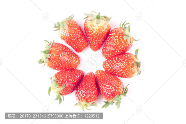 White上的草莓