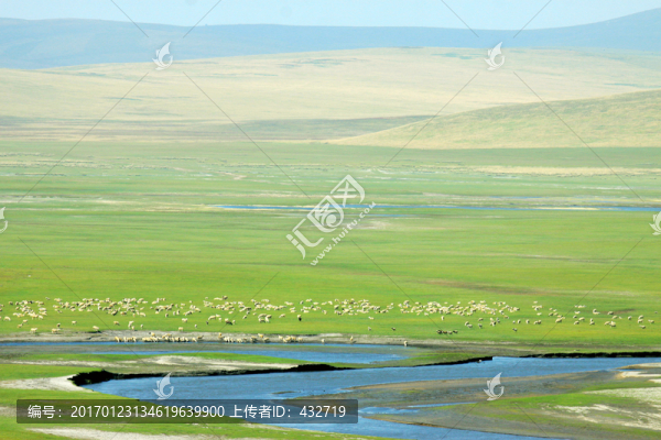 草原河流丘陵牧場