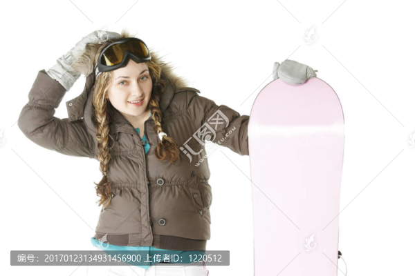 女孩冒充滑雪