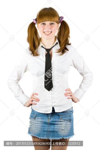 金發(fā)女生孤立在白色