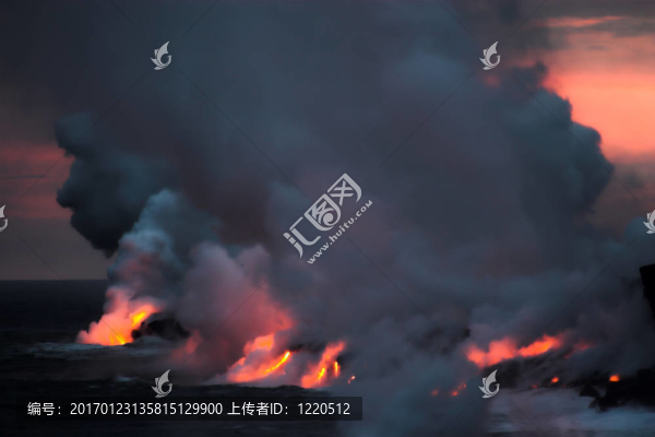 熔巖流入海洋