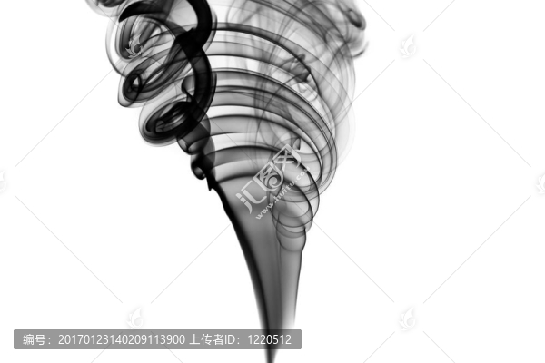 抽象黑煙。在白色背景上隔離