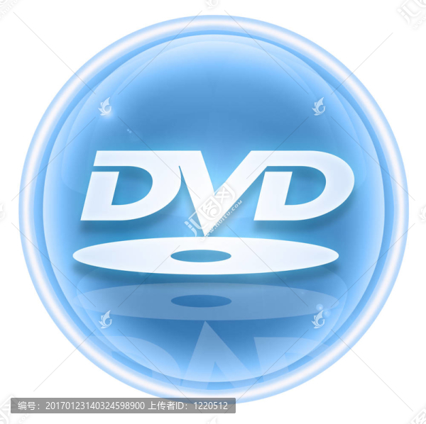 DVD圖標冰；孤立的白色背景。