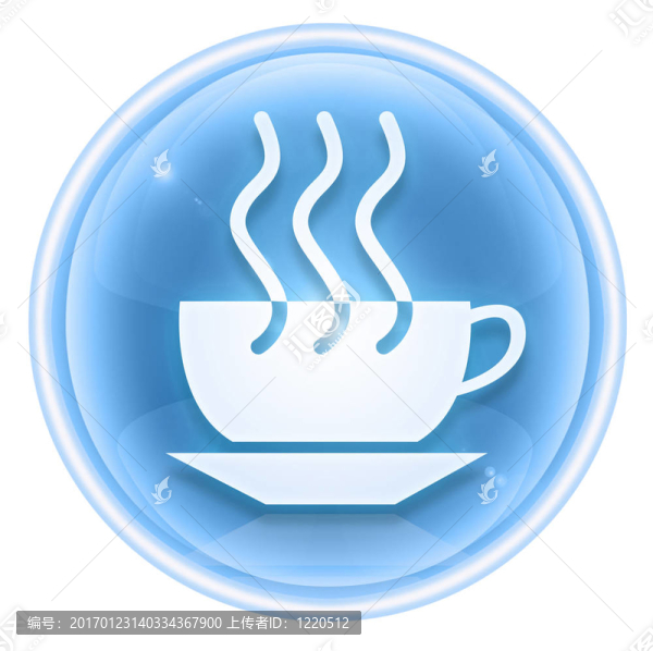 咖啡杯圖標(biāo)冰；白色背景隔離。