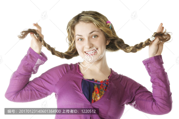 看我的辮子
