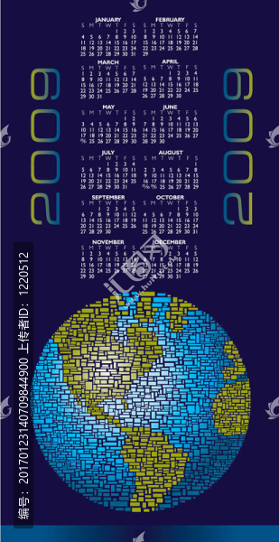 一個2009的全球日歷