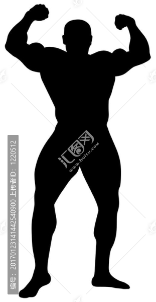 剪影的健美運(yùn)動(dòng)員