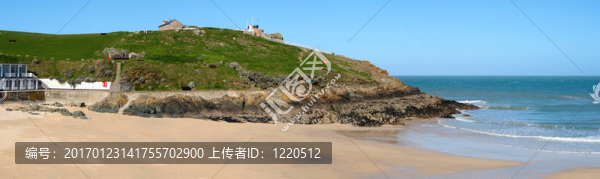 圣艾夫斯porthgwidden沙灘盡收眼底；康沃爾。