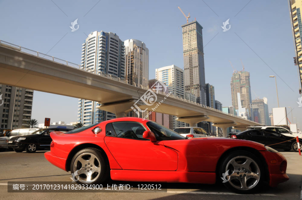 迪拜紅色跑車；阿拉伯聯(lián)合酋長國
