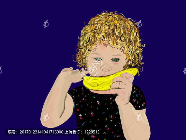 女孩和香蕉
