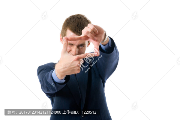商人用手做一個(gè)框架