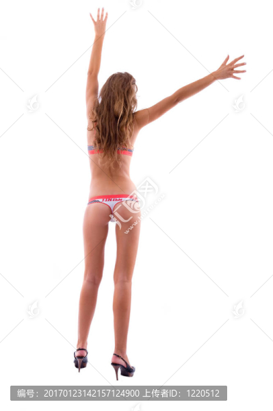 性感的女士穿泳裝。標(biāo)志：完成。