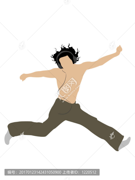 跳躍的年輕人