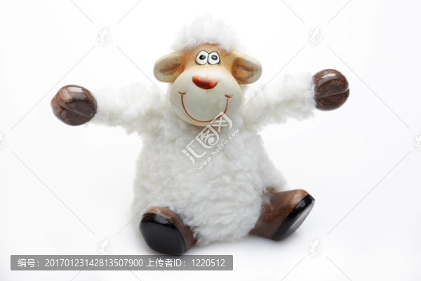 微笑的綿羊玩具白色背景-匯圖網(wǎng) www.fosd68.com 微笑的綿羊玩具白色背景