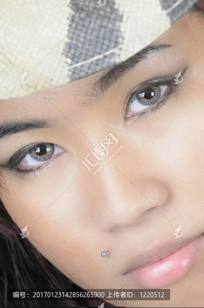 年輕漂亮的亞洲女人特寫