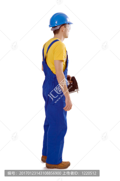 在工作服的男性建筑工人