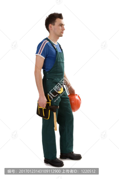 在工作服的男性建筑工人