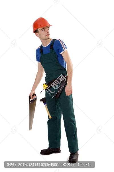 在工作服的男性建筑工人