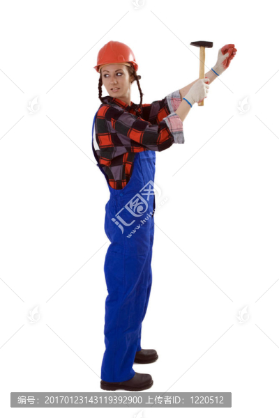 在工作服的女建筑工人