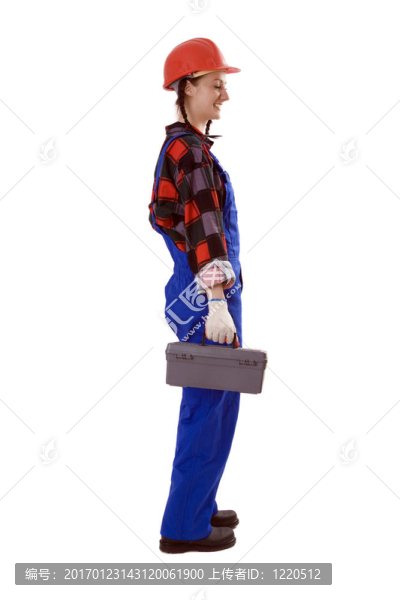 在工作服的女建筑工人