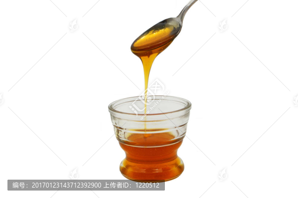 蜂蜜倒入小玻璃碗