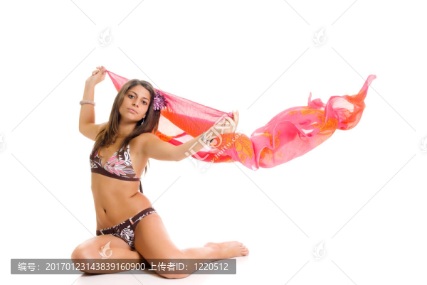 紗籠的年輕女子