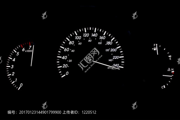 黑色的高速汽車儀表顯示器