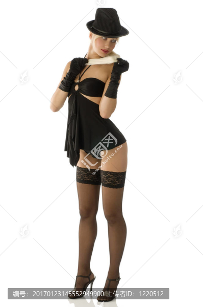 美女和黑帽子