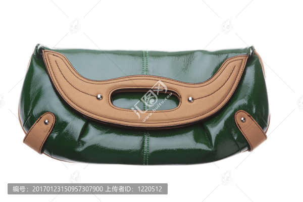 綠色皮革手提包