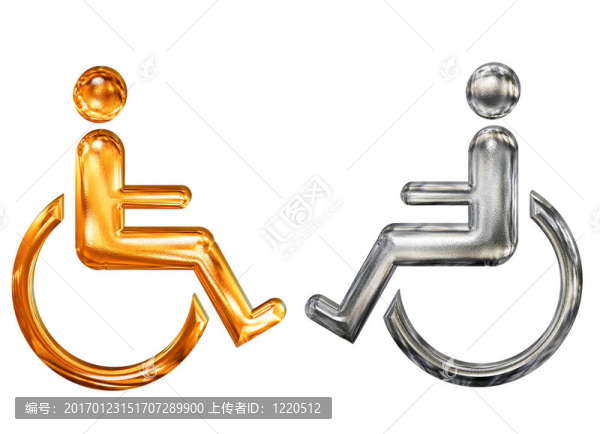 金色和銀色圖案殘疾人輪椅圖標無效圖標