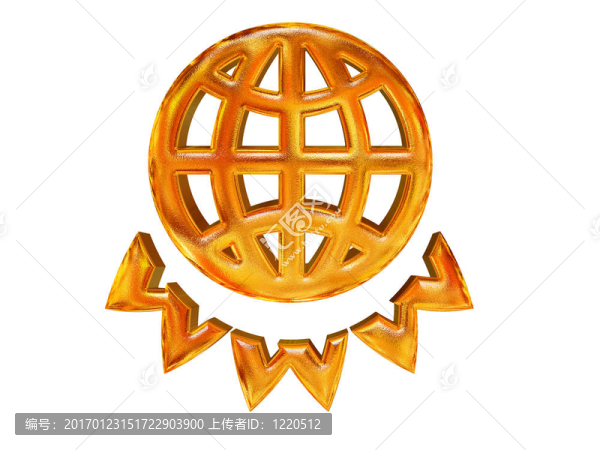 金色圖案的環(huán)球WWW信互聯(lián)網(wǎng)概念在白