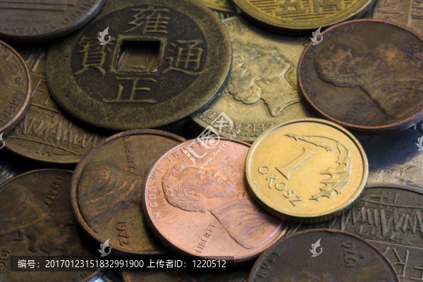 背景的硬幣