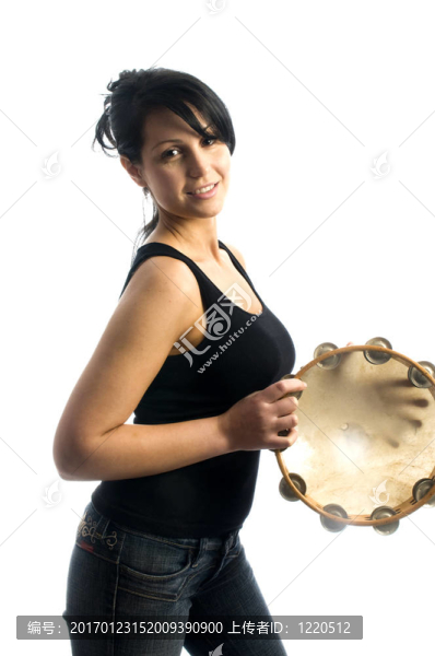 性感的女人打手鼓