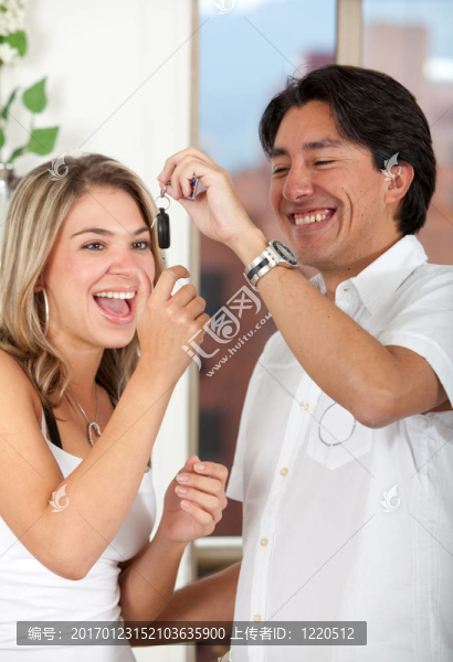 女人得到一輛新車