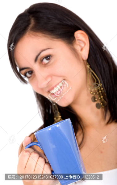健康飲料的女孩