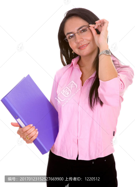 自信的女人戴眼鏡