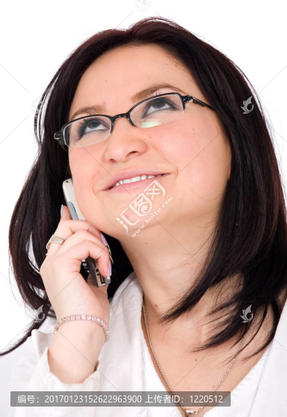 商務(wù)女人在電話上找
