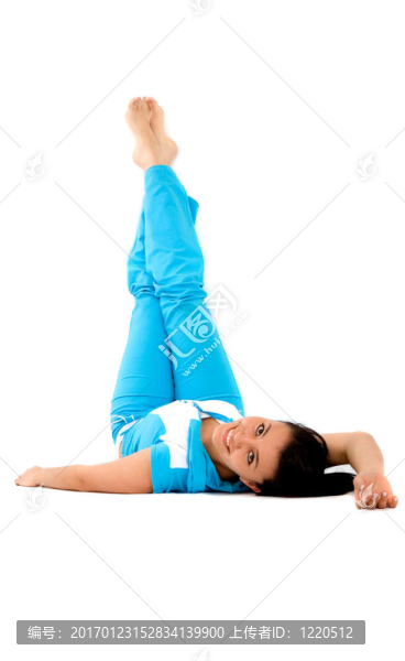 地板上的女孩畫像