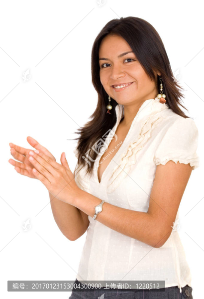 商務(wù)女士微笑鼓掌