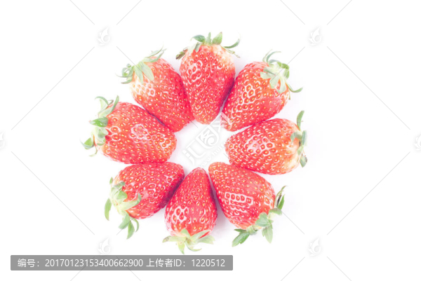 White上的草莓
