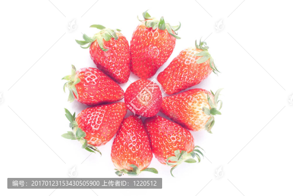 White上的草莓